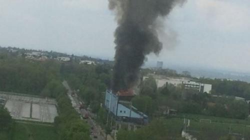 Stade Rad Belgrade en feu